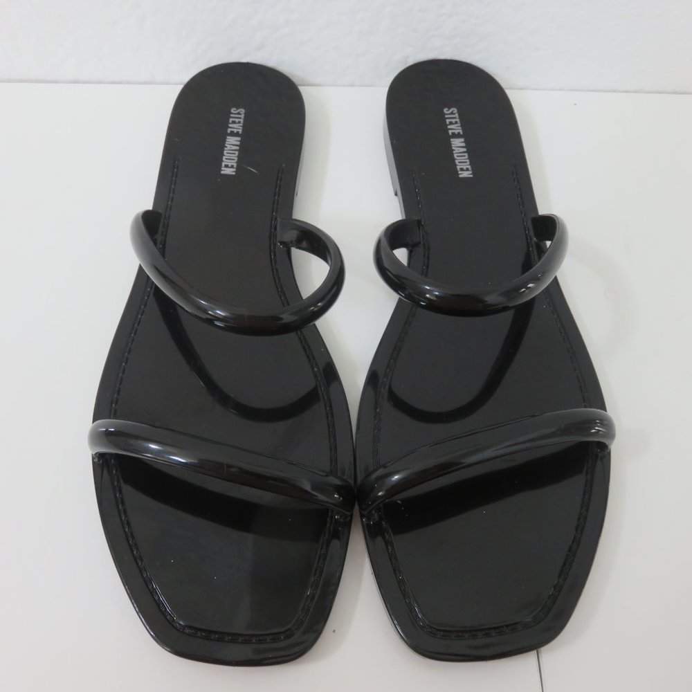 Steve Madden Pike Flat Jelly Sandal Black Size 9